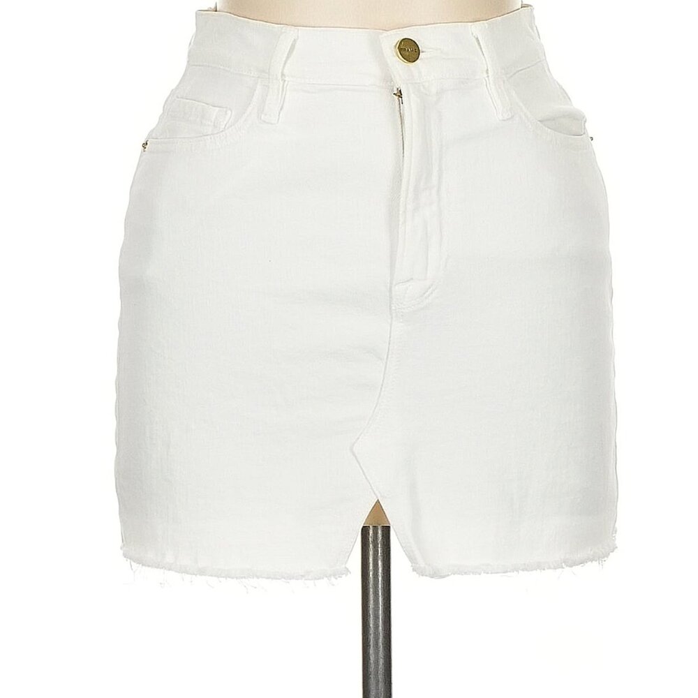 Frame Denim White Denin Skirt